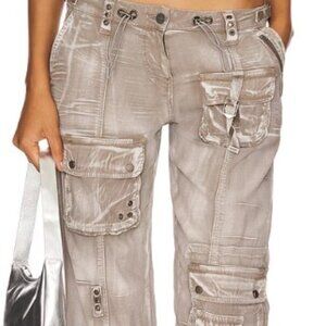 Jaded London Studded Gray Distressed XS Cargo Pants NWT Utility Grunge Punk Chic